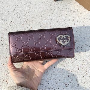 Authentic Gucci Heart GG Front Clutch Wallet